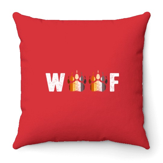 Woof Bear Pride Paw Prints Gay Men LGBT Bear Flag Throw Pillows