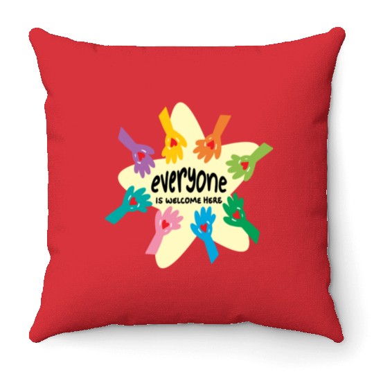 Everyone Is Welcome, Idaho Teacher, teacher, idaho Throw Pillows