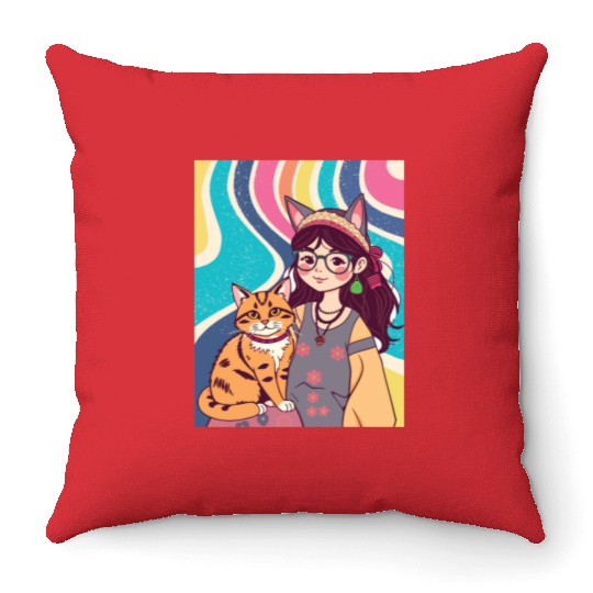 CAT MOM Throw Pillows