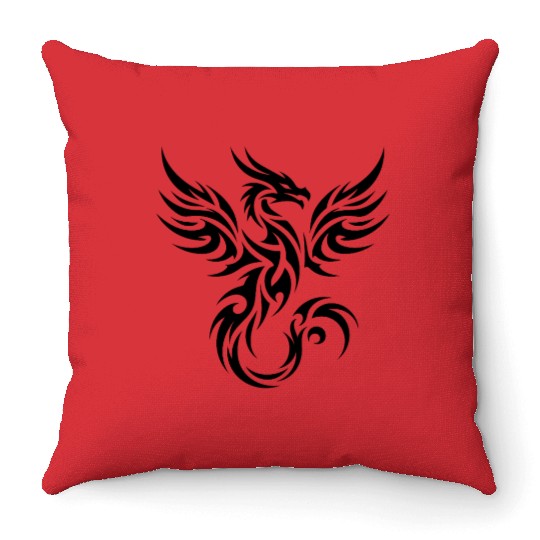 Flying Wild T Tattoo Dragon With Wings Throw Pillows