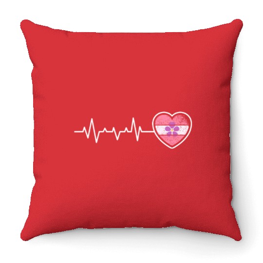 Lesbian Heartbeat Violet Flower Vintage Look Pride Throw Pillows
