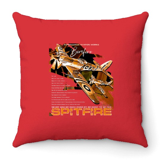 Spitfire Legend: WWII Icon in Flight Throw Pillows