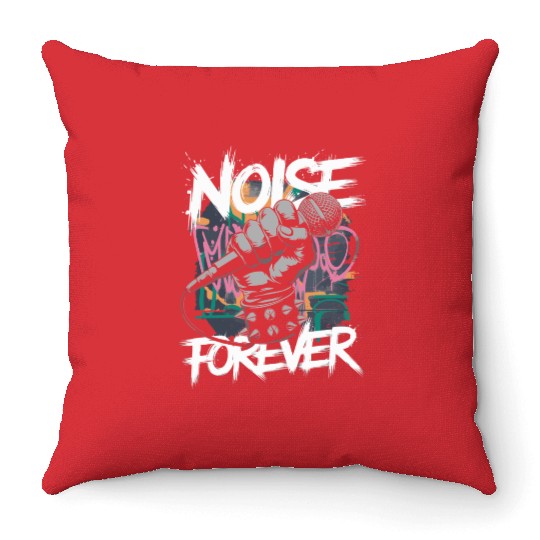 Noise Forever Punk Rock Metal Music Throw Pillows