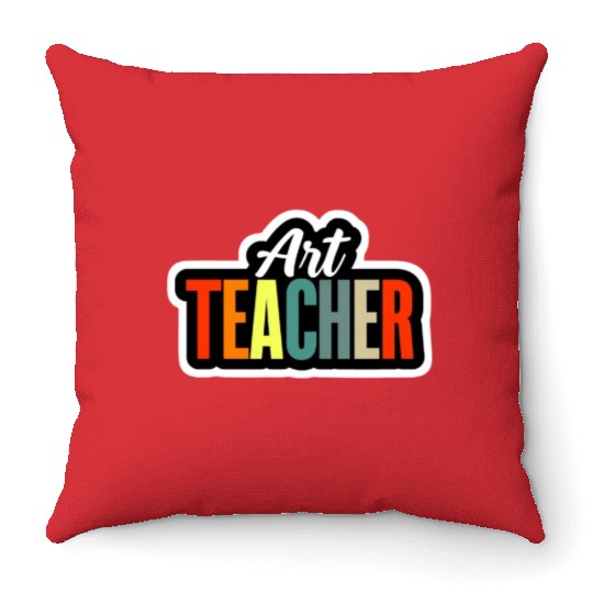 Art Teacher | Colorful Artistic Design Throw Pillows