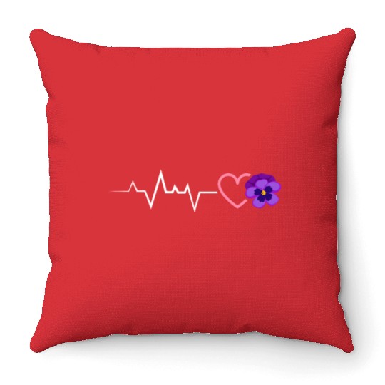 Lesbian Heartbeat Violet Flower Love Pride Throw Pillows