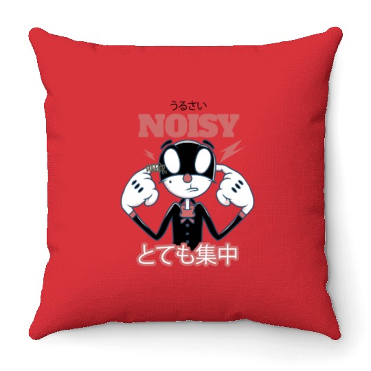 noisy Cat Anatomy Throw Pillows