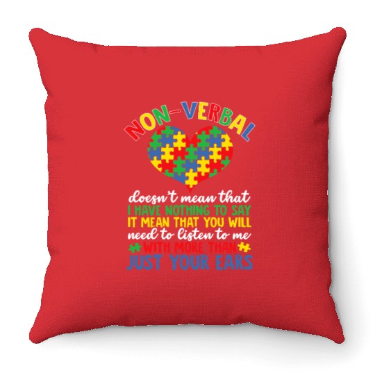 Support Autistic Adults Kids Throw Pillows