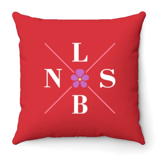 Subtle Lesbian Violet Flower Hidden Pride Throw Pillows