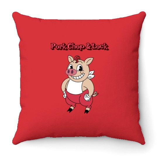 Dancing Pig | Pork Chop & Lock | Unisex | Throw Pillows