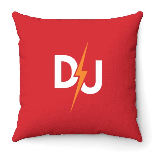 DJ Lightning Bolt – High-Energy Music Lover Logo Throw Pillows