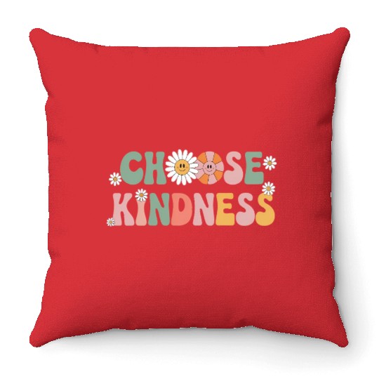 Choose Kindness Kind Teacher Back To School Throw Pillows