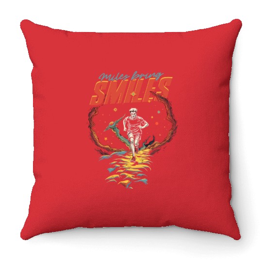 Marathon Marathoner Running Throw Pillows