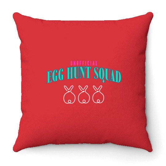 Unofficial Egg Hunt Squad Easter Throw Pillows