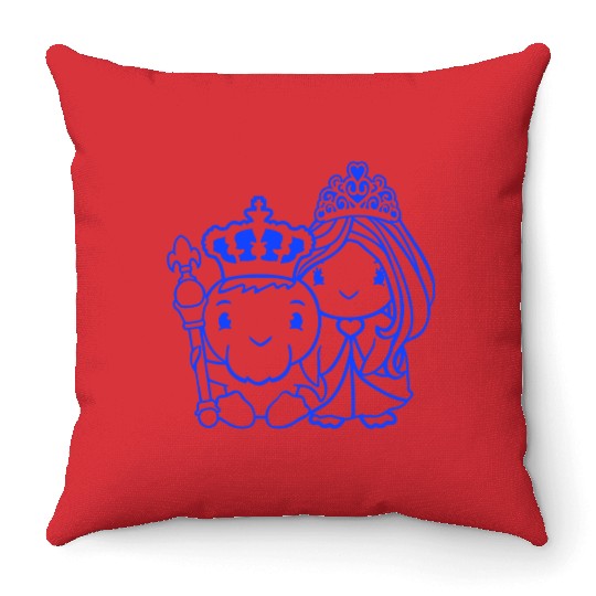 2 Ducks King Queen Prince Princess Couple Crown Throw Pillows