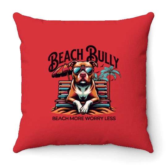 Beach Bully Throw Pillows