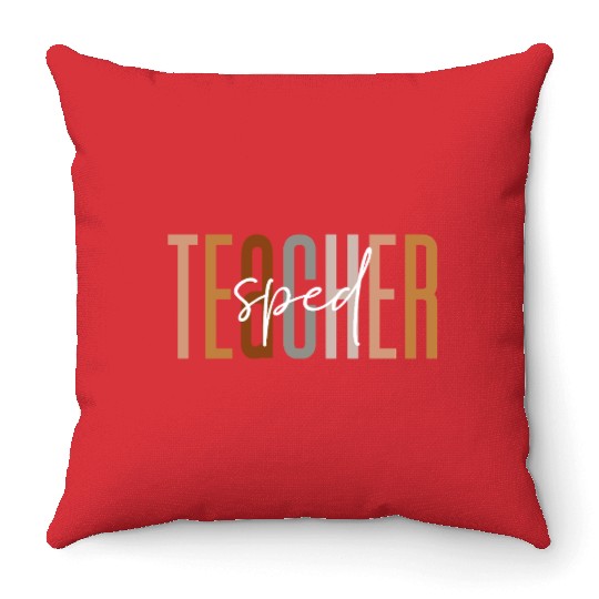 Sped Teacher Squad Crew Funny Special Education Throw Pillows