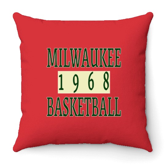 Milwaukee Basketball 1968 Classic Throw Pillows