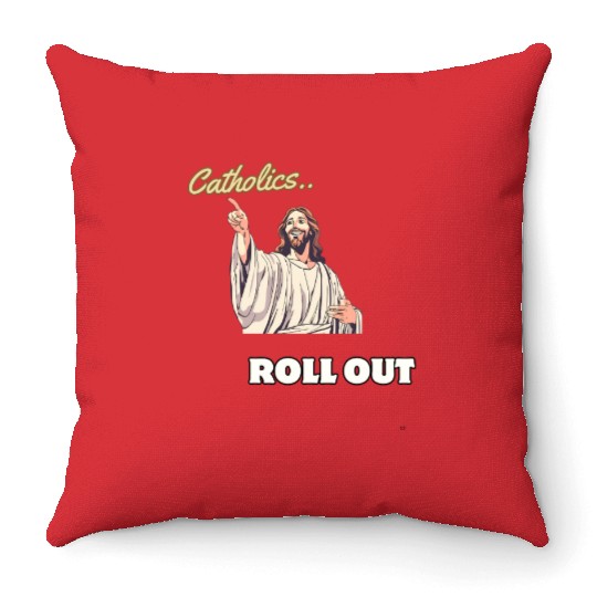 Catholics Roll Out- Jesus Transformer Throw Pillows