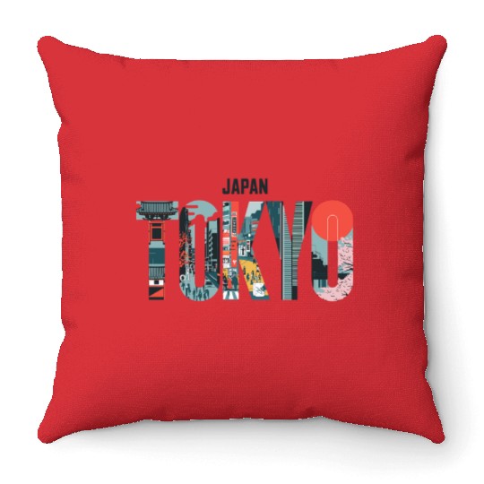 Explore Vibrant Tokyo Japan Streets and Culture Throw Pillows