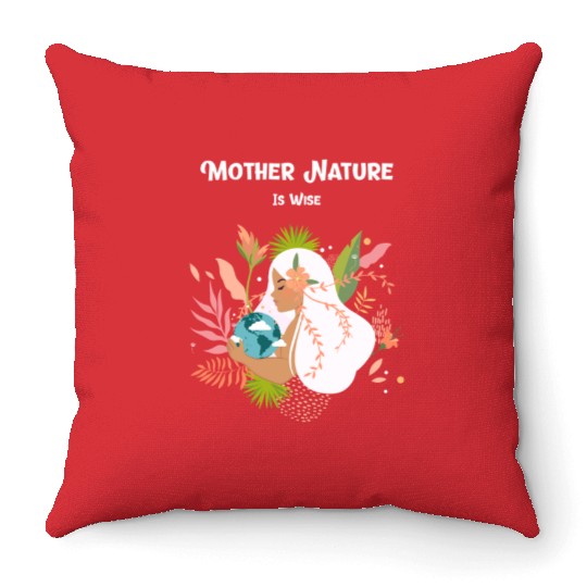 Earth Day Mother Nature Throw Pillows