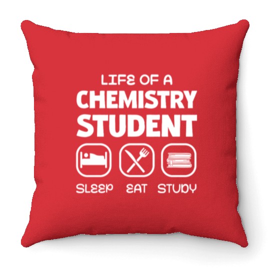 Life of a Chemistry Student: Sleep Eat Study Throw Pillows