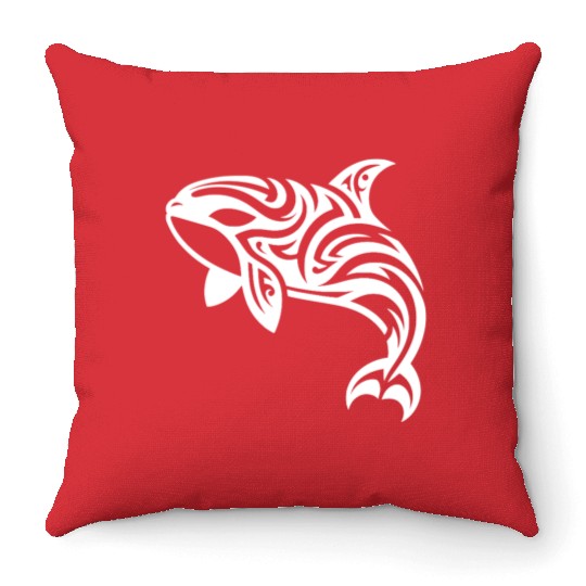 Eleganter Orca T Tattoo Style Throw Pillows