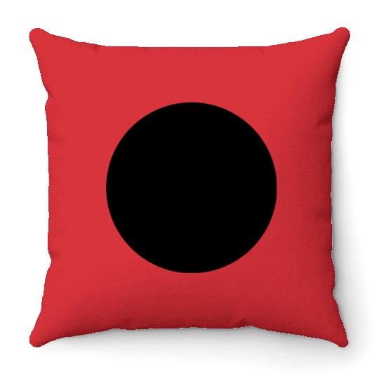 black circle Throw Pillows