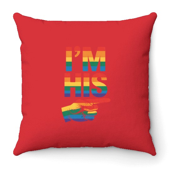 I'm His Gay Couple Matching LGBTQ Pride Throw Pillows