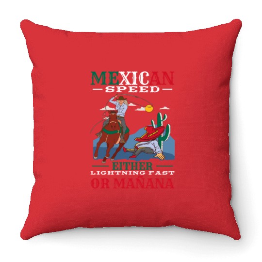 Mexico Themed Costume For Hispanic Heritage Month Throw Pillows