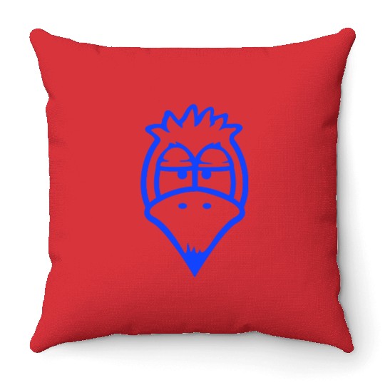 Bird looks funny annoyed tired angry frustrated Throw Pillows
