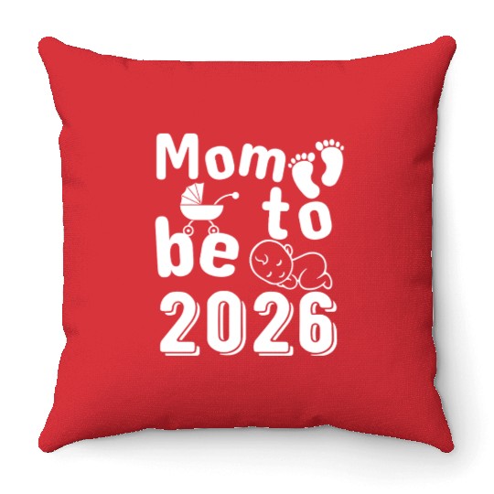 Mom To Be 2026 Baby Arrival Announcement Throw Pillows