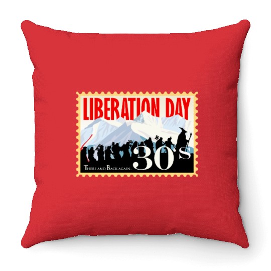 Liberation Day, There & Back Again 1930's Throw Pillows