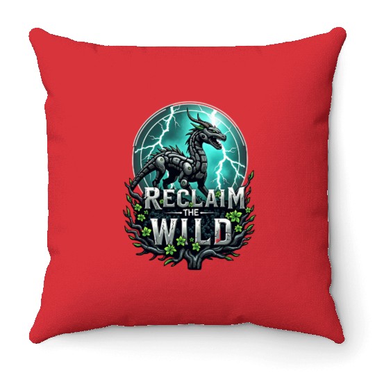 Reclaim The Wild Dragon Fantasy Art Throw Pillows