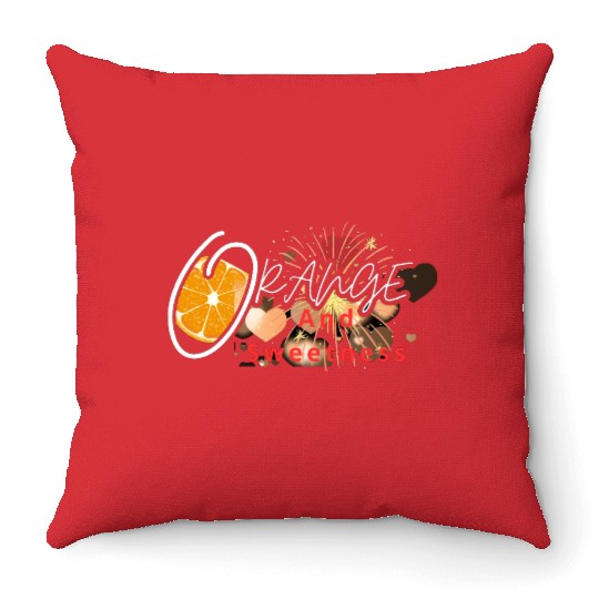 Orange and sweetness Throw Pillows