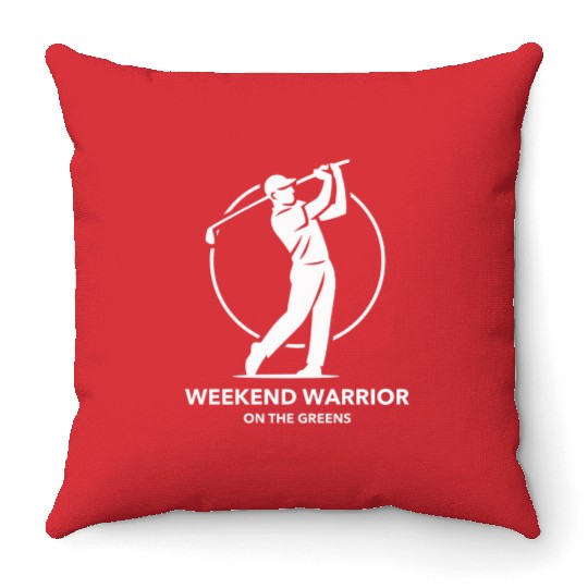 Weekend Warrior Golf Apparel Throw Pillows