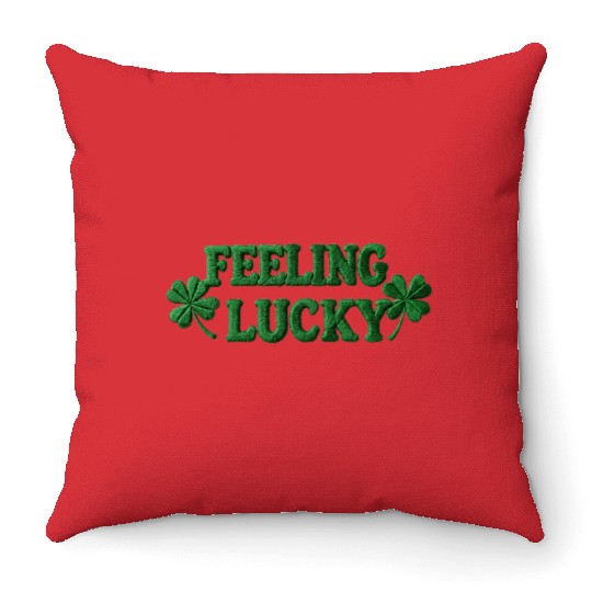 Feeling Lucky Shamrocks Clover Throw Pillows