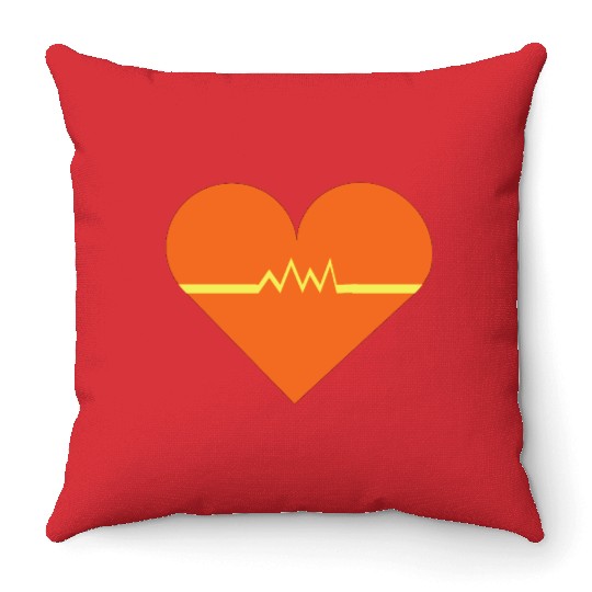 Heartbeat with Heart health care and Cardiac Throw Pillows