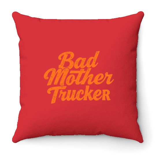 pulp fiction-"Bad motherTrucker" Throw Pillows