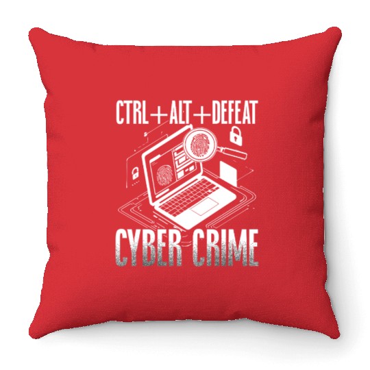 Digital Forensic Defeat Cyber Crime Throw Pillows
