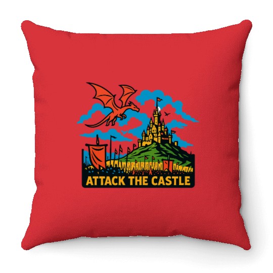 Medieval Knight, Wizard and Monster Throw Pillows