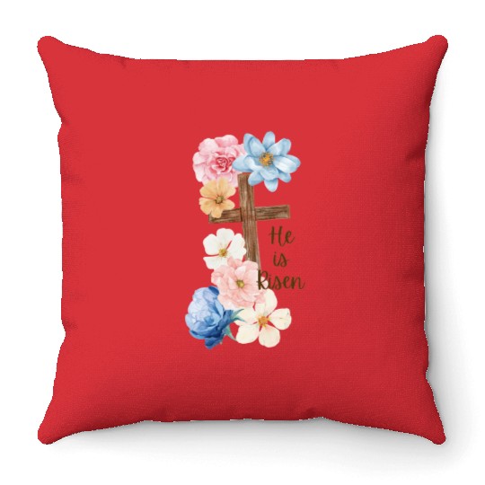 He is Risen Throw Pillows