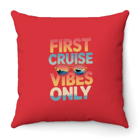 Cruise Rookie Ocean Adventure First Voyage Throw Pillows