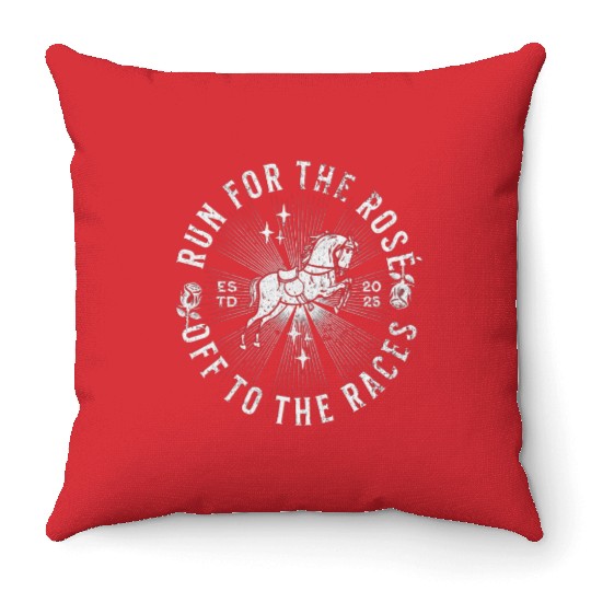 Run for the Rose Throw Pillows