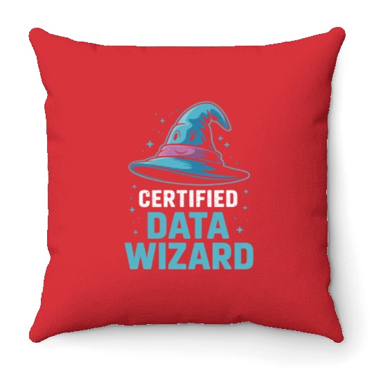 Certified Data Wizard Data Scientist Throw Pillows