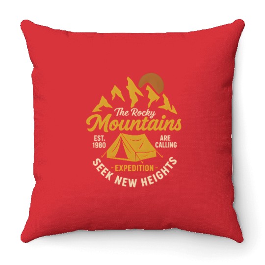 Outdoor Adventure Rocky Mountains Expedition Throw Pillows