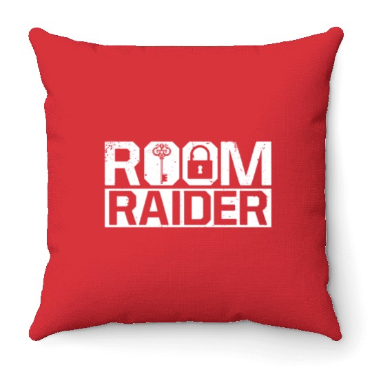 Escape Room Room Raider Throw Pillows