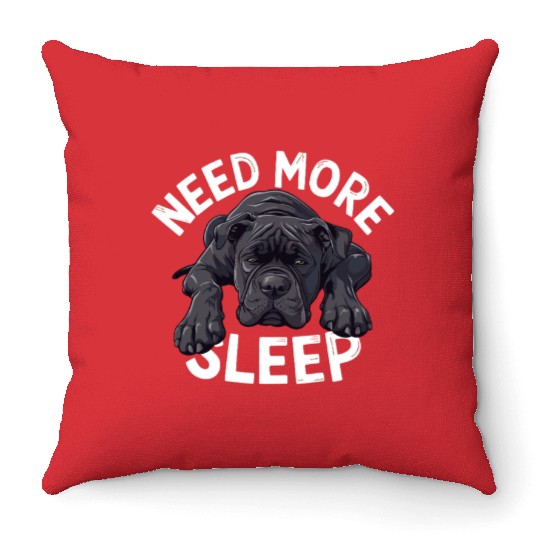Need More Sleep Lazy Dog Design for Dog Lovers Throw Pillows