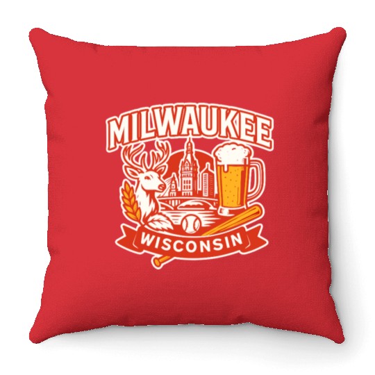Milwaukee Wisconsin Throw Pillows