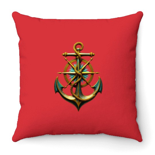 Classic Mariner's Compass Throw Pillows
