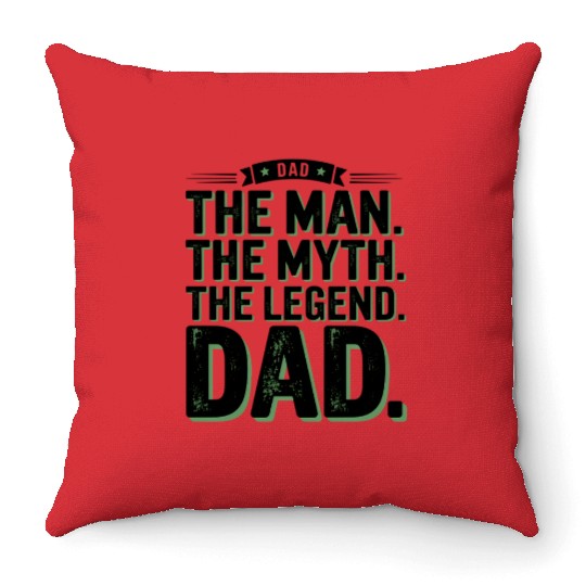 The Man The Myth The Legend Dad Throw Pillows | Vintage